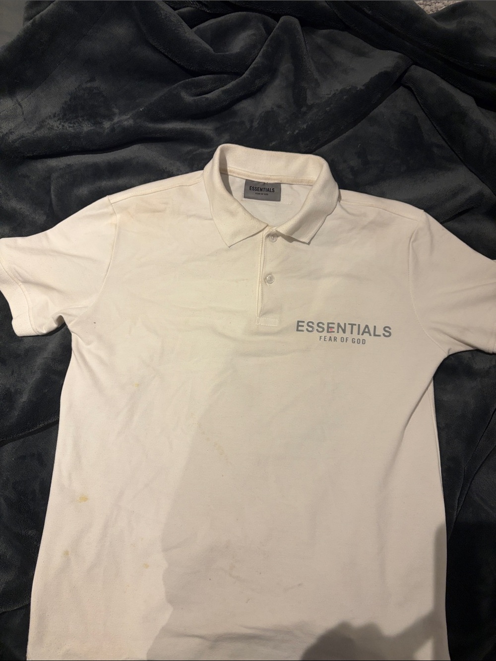 Fear of God Essentials Men's Cream Polo with Chest Logo